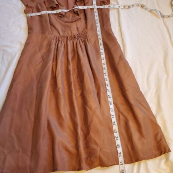 Ann Taylor LOFT Lot of 2 Silk Dresses Size 4 Green Brown - Picture 12 of 12